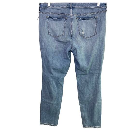 Torrid Super Distressed Boyfriend Ripped Skinny Crop Jeans 18 Blue Medium Wash - Picture 4 of 15